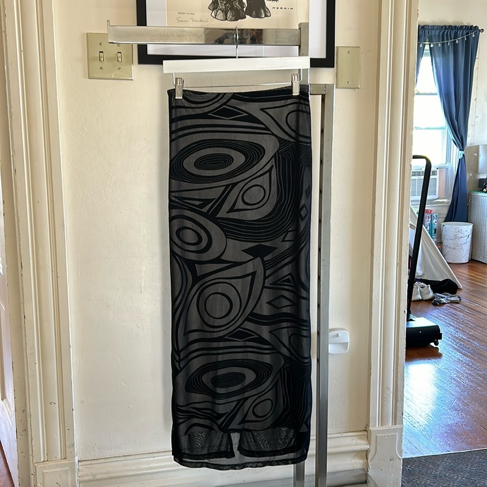 Vintage 90’s mesh “made in heaven” surrealist maxi skirt